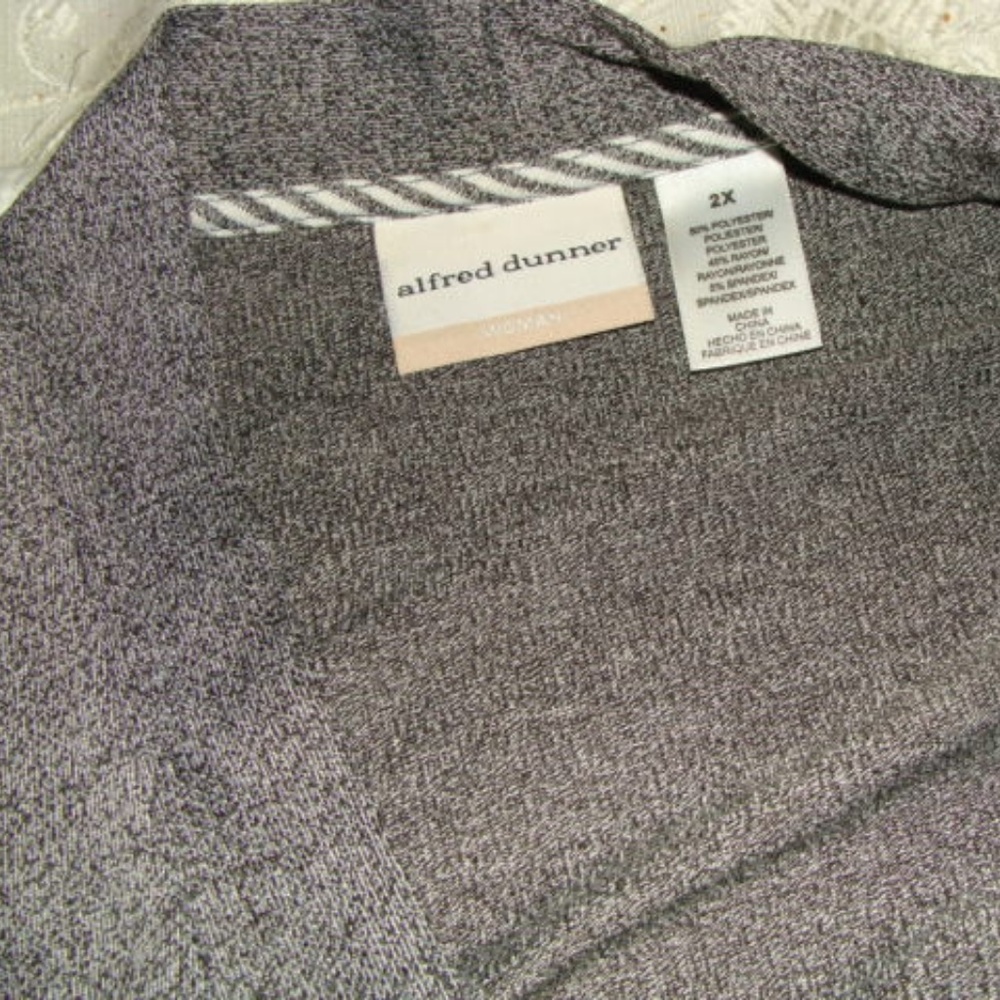 Alfred Dunner gray and white striped set